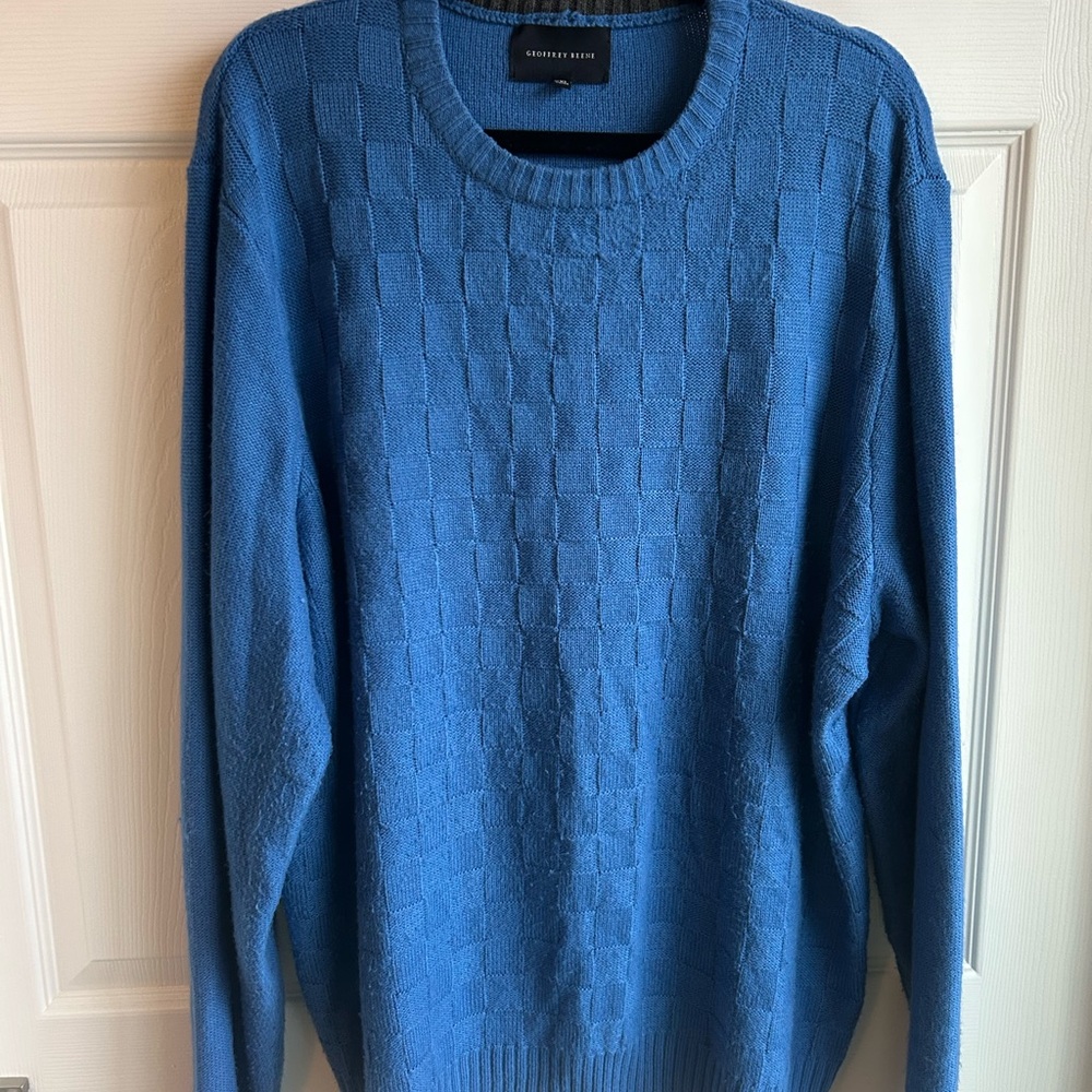 Geoffrey Beene Blue Crewneck Sweater